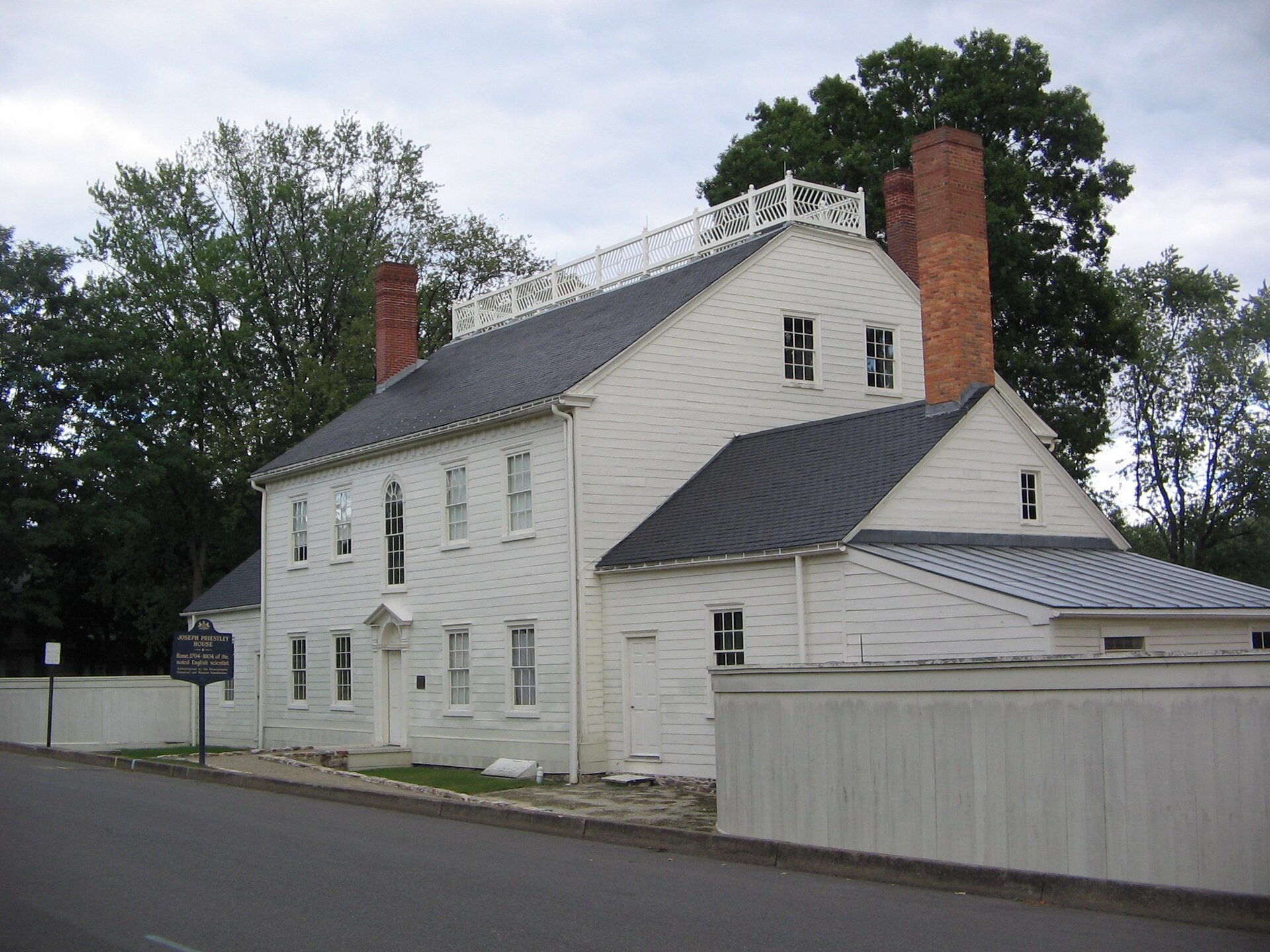 Joseph Priestley House museum exterior Northumberland Pennsylvania