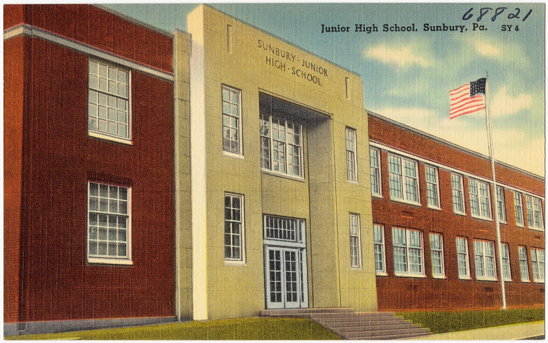 Historic Junior High School Sunbury Pennsylvania postcard