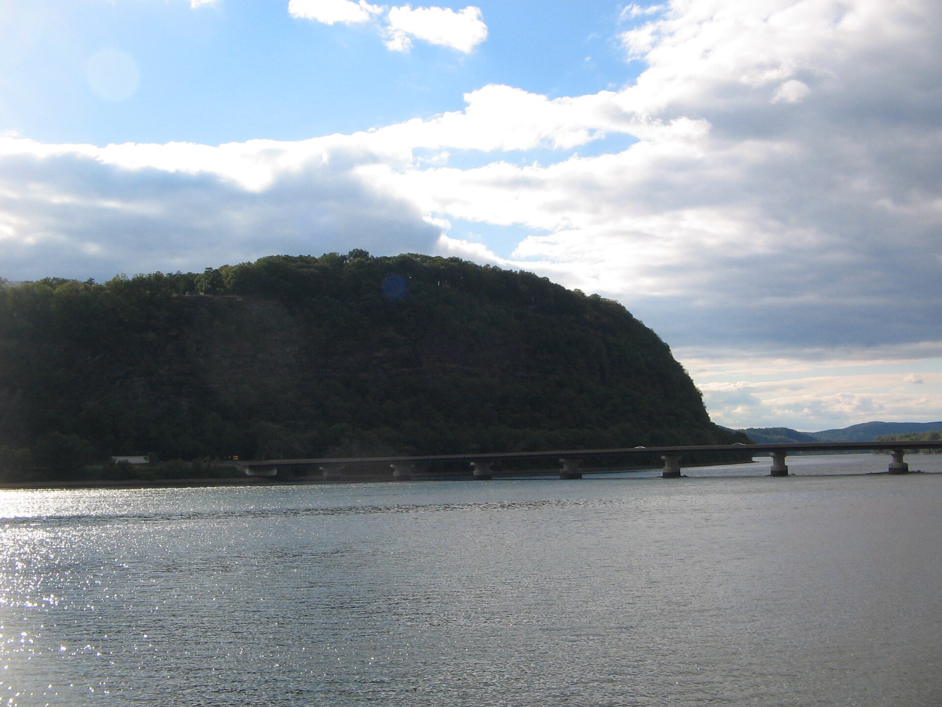 Shikellamy State Park overlook seen from the Susquehanna River marina