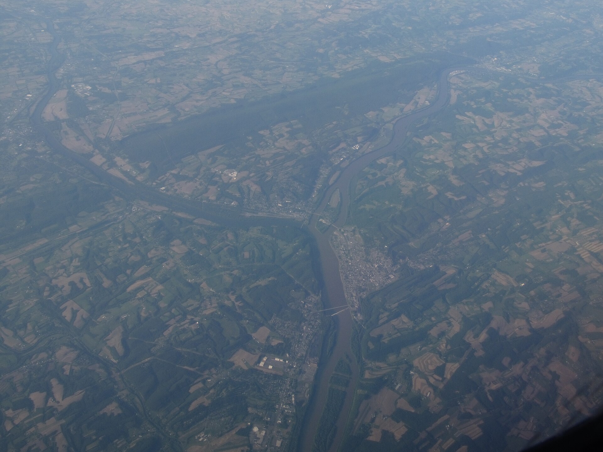 Sunbury PA and Susquehanna West Branch confluence landscape