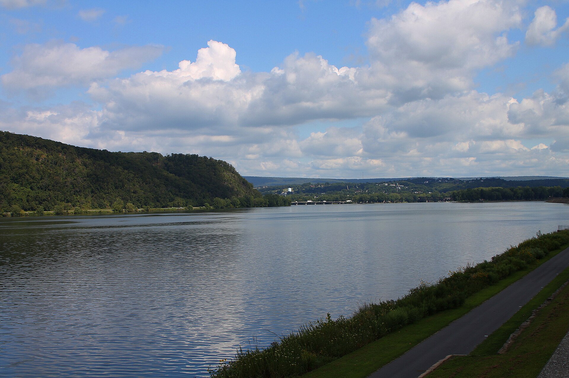 Susquehanna River waterfront in Sunbury Pennsylvania