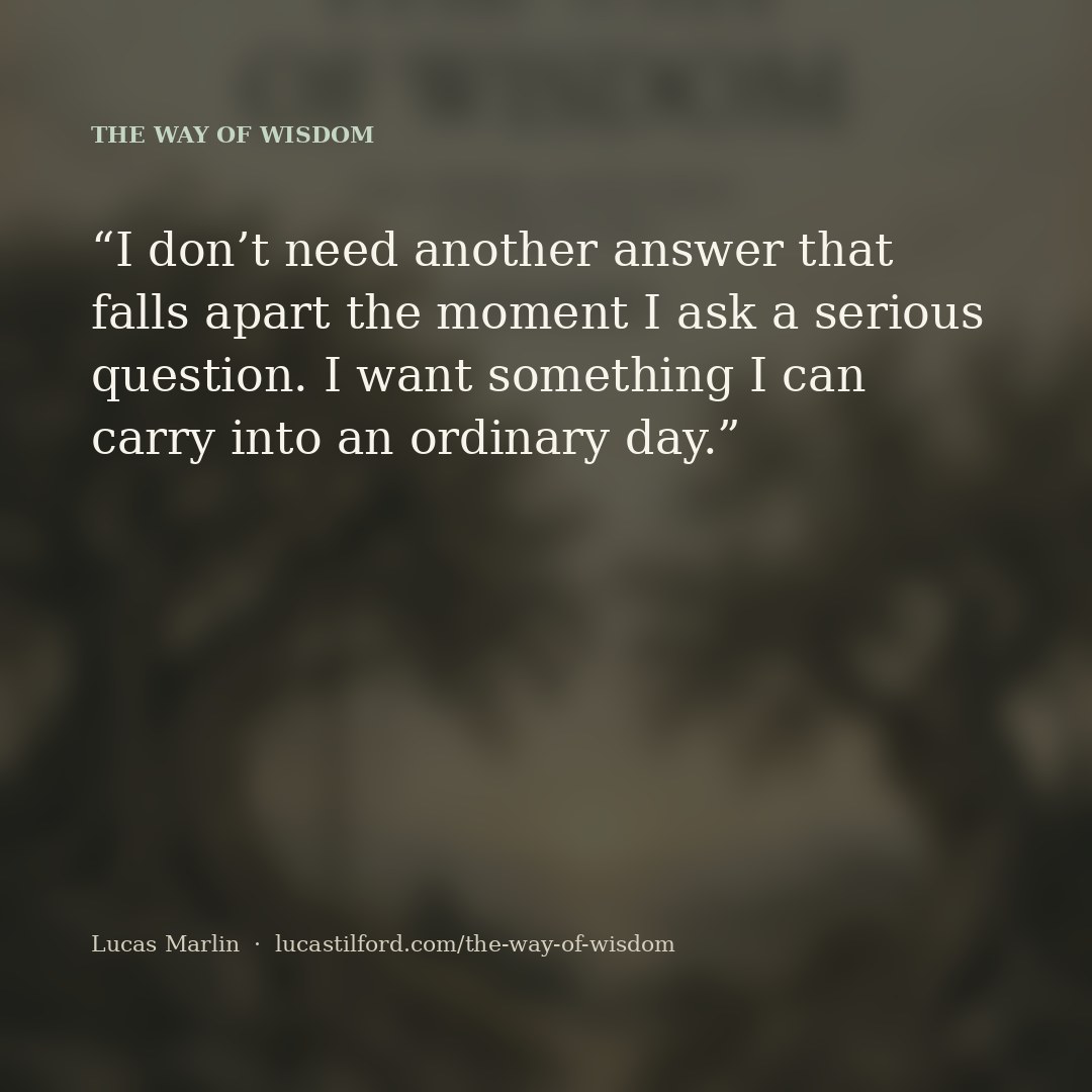 Quote card: I don’t need another answer that falls apart the moment I ask a serious question.